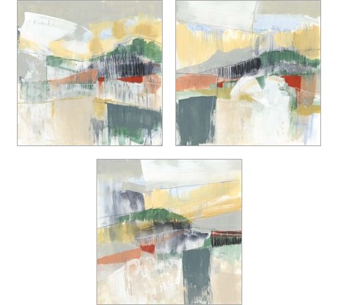 Abstracted Mountainscape 3 Piece Art Print Set by Jennifer Goldberger