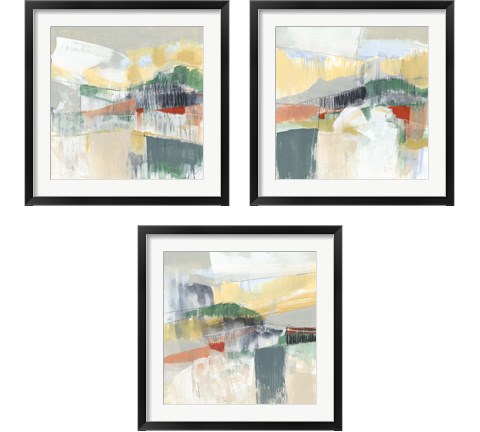 Abstracted Mountainscape 3 Piece Framed Art Print Set by Jennifer Goldberger