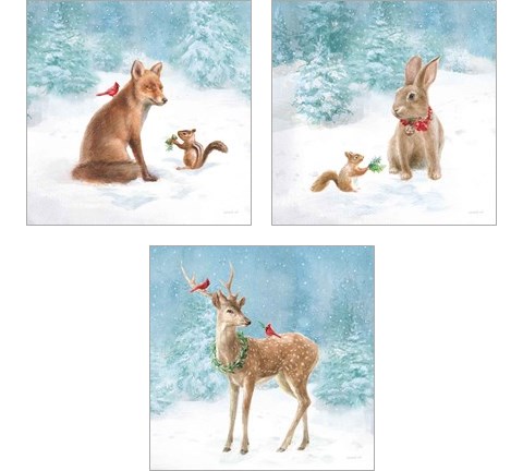 Woodland Celebration 3 Piece Art Print Set by Danhui Nai