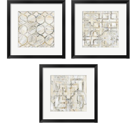 Onyx 3 Piece Framed Art Print Set by Debbie Banks