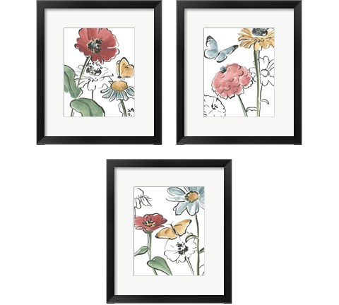 Boho Florals 3 Piece Framed Art Print Set by June Erica Vess