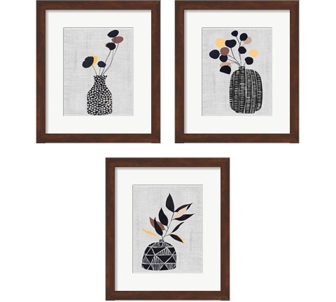 Decorated Vase with Plant 3 Piece Framed Art Print Set by Melissa Wang