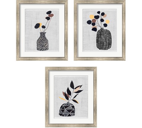 Decorated Vase with Plant 3 Piece Framed Art Print Set by Melissa Wang