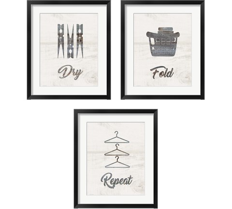 Barnwood Laundry 3 Piece Framed Art Print Set by Jo Moulton