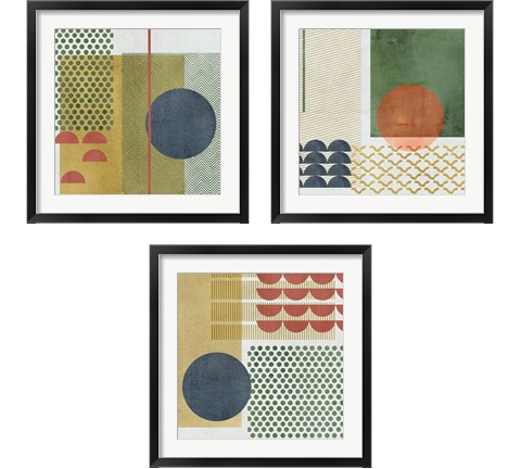 Soleil Rouge 3 Piece Framed Art Print Set by Melissa Wang