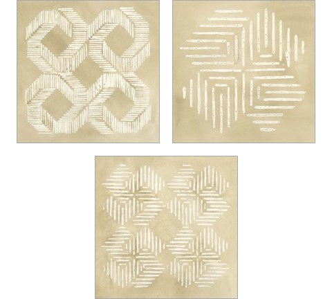 Sand Stitch 3 Piece Art Print Set by Vanna Lam