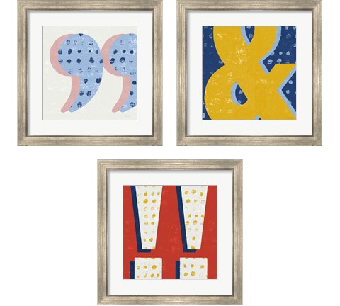 Punctuated Square 3 Piece Framed Art Print Set by Michael Mullan