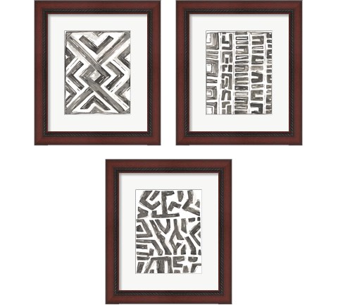 Tribal Geometry 3 Piece Framed Art Print Set by June Erica Vess