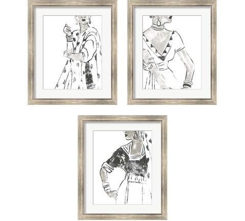 Fashion Plate Power 3 Piece Framed Art Print Set by June Erica Vess