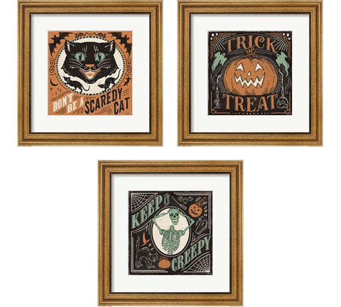 Scaredy Cats 3 Piece Framed Art Print Set by Janelle Penner