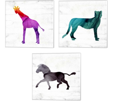 Safari Animal 3 Piece Canvas Print Set by Valerie Wieners