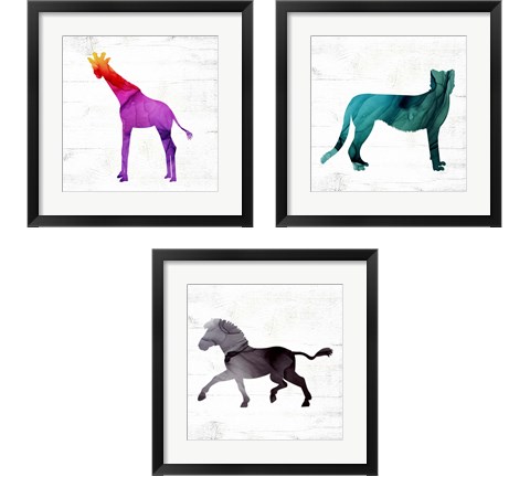 Safari Animal 3 Piece Framed Art Print Set by Valerie Wieners