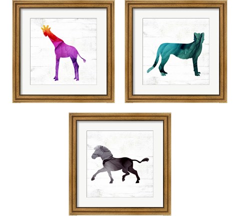 Safari Animal 3 Piece Framed Art Print Set by Valerie Wieners