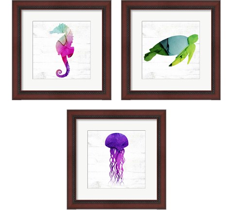 Jelly Fish & Friends 3 Piece Framed Art Print Set by Valerie Wieners