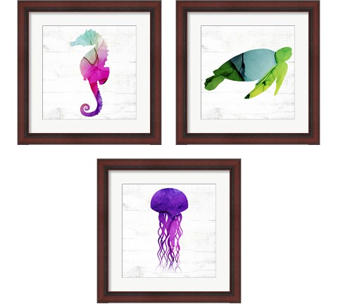 Jelly Fish & Friends 3 Piece Framed Art Print Set by Valerie Wieners