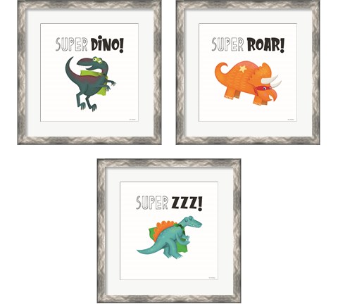 Super Dino 3 Piece Framed Art Print Set by Seven Trees Design