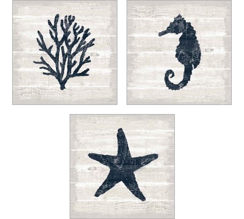 Driftwood Coast Blue 3 Piece Art Print Set by Sue Schlabach