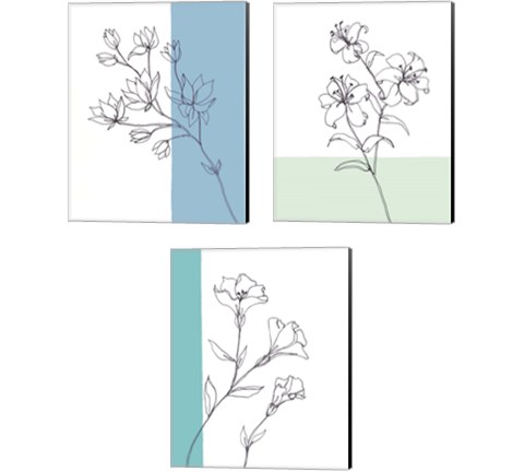 Sweet Stems 3 Piece Canvas Print Set by Regina Moore