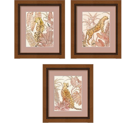 Blush Cheetah 3 Piece Framed Art Print Set by Annie Warren