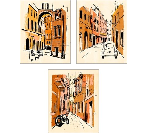 Euro Voyage 3 Piece Art Print Set by Annie Warren