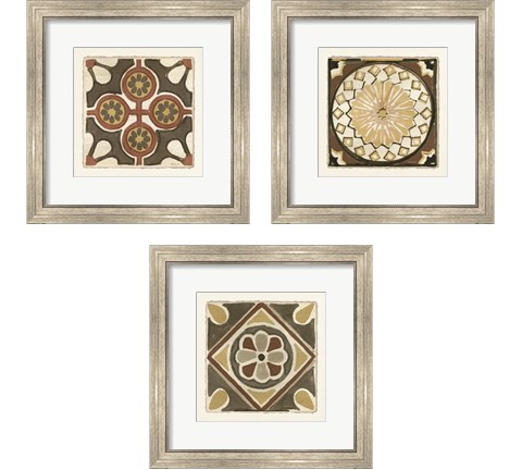 Moroccan Tile Pattern 3 Piece Framed Art Print Set by Stellar Design Studio