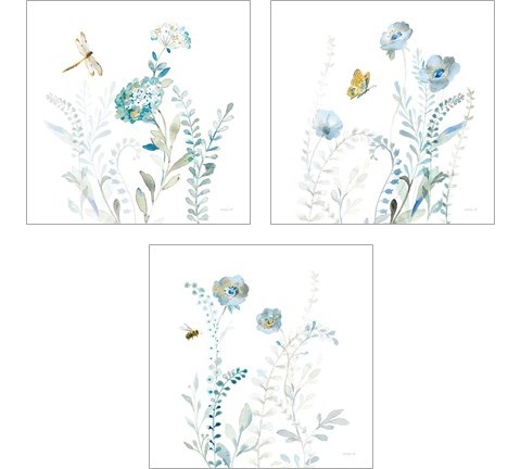 Blues of Summer 3 Piece Art Print Set by Danhui Nai