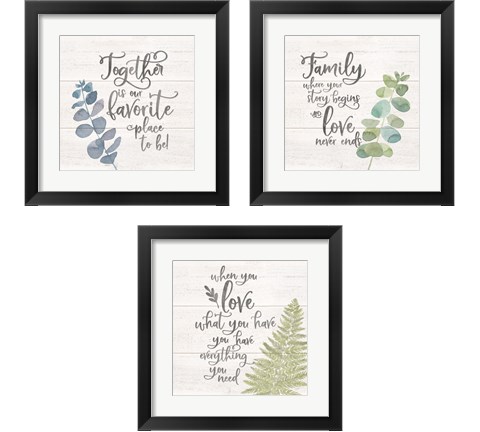 Natural Inspiration Blue 3 Piece Framed Art Print Set by Tara Reed