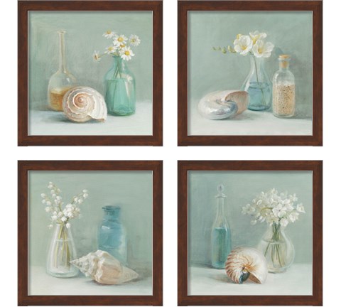 Shells & Floral Spa 4 Piece Framed Art Print Set by Danhui Nai