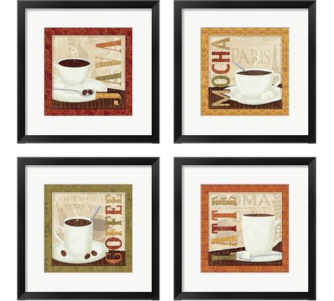 Coffee Cup 4 Piece Framed Art Print Set by Veronique Charron