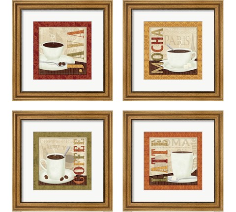 Coffee Cup 4 Piece Framed Art Print Set by Veronique Charron