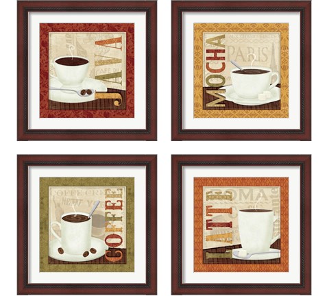 Coffee Cup 4 Piece Framed Art Print Set by Veronique Charron