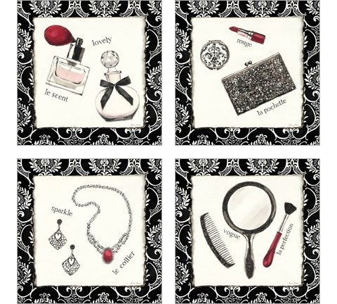 Cosmetique 4 Piece Art Print Set by Emily Adams