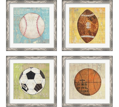 Play Ball 4 Piece Framed Art Print Set by Courtney Prahl