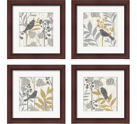 Garden Leaves Square 4 Piece Framed Art Print Set by Wild Apple Portfolio