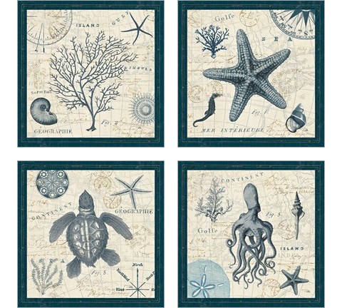 Ocean Life 4 Piece Art Print Set by Pela