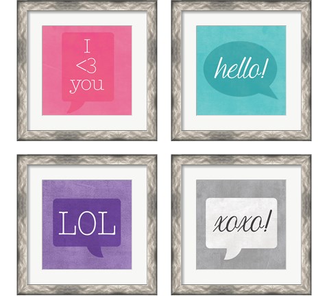 Text Me 4 Piece Framed Art Print Set by Hartworks