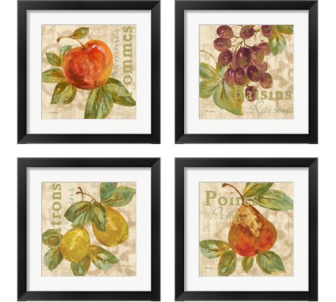 Rustic Fruit 4 Piece Framed Art Print Set by Pamela Gladding