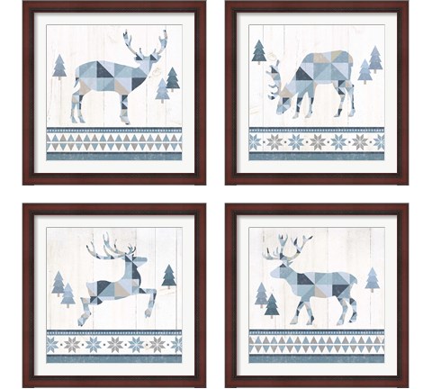 Nordic Geo Lodge 4 Piece Framed Art Print Set by Wild Apple Portfolio