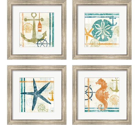 Nautical Brights 4 Piece Framed Art Print Set by Rebecca Lyon