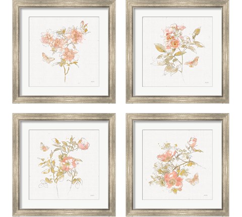 Watery Blooms 4 Piece Framed Art Print Set by Katie Pertiet