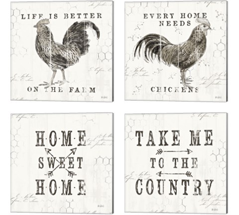 Farmhouse Fresh 4 Piece Canvas Print Set by Katie Pertiet