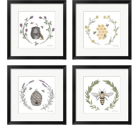 Happy to Bee Home 4 Piece Framed Art Print Set by Sara Zieve Miller