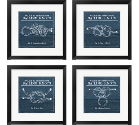 Vintage Sailing Knots 4 Piece Framed Art Print Set by Mary Urban