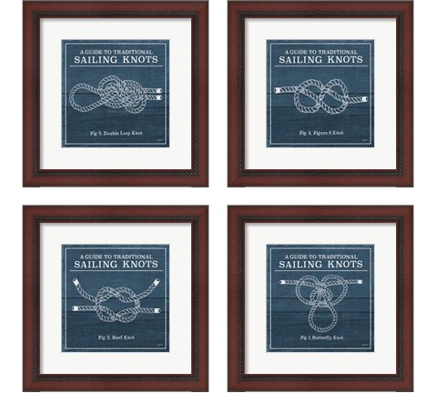 Vintage Sailing Knots 4 Piece Framed Art Print Set by Mary Urban