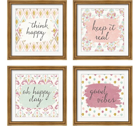 Soft Deco Words 4 Piece Framed Art Print Set by Anne Tavoletti