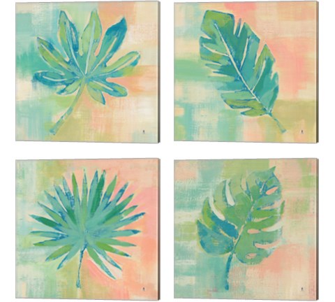 Beach Cove Leaves 4 Piece Canvas Print Set by Studio Mousseau