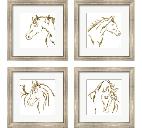 Gilded Horse 4 Piece Framed Art Print Set by Chris Paschke