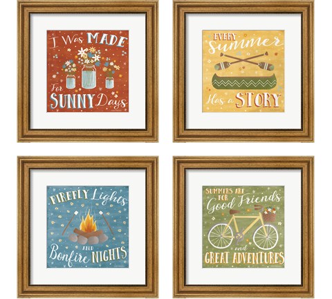 Summer Sunshine 4 Piece Framed Art Print Set by Laura Marshall