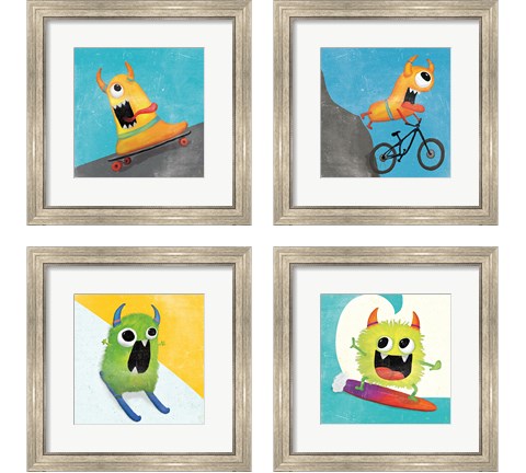 Xtreme Monsters 4 Piece Framed Art Print Set by Sarah Adams