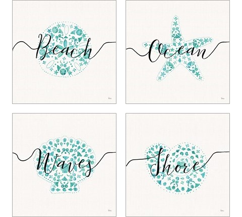 Sea Charms 4 Piece Art Print Set by Veronique Charron